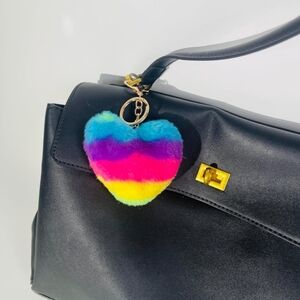 Puffball keychain purse charm